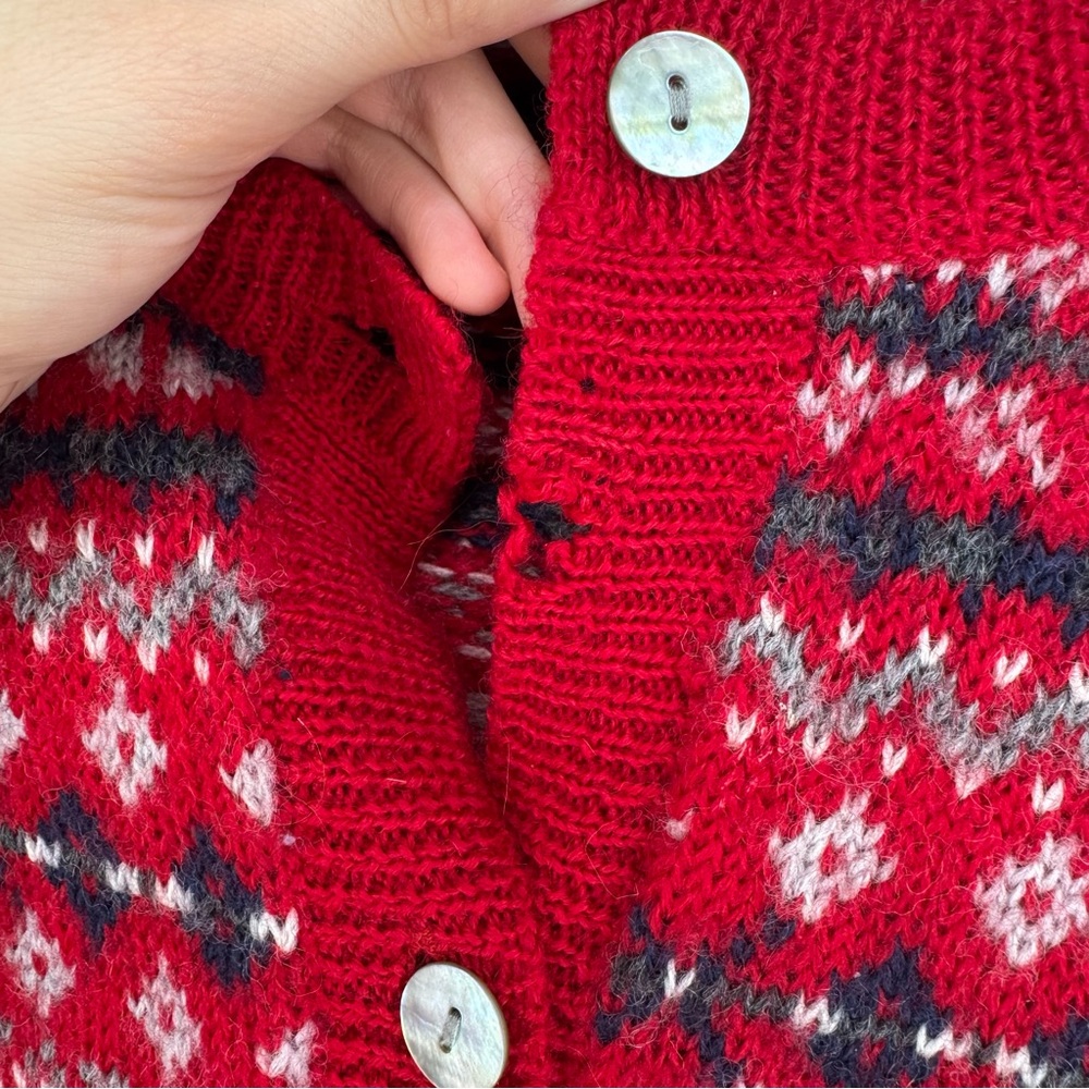Karen Scott II Pure Wool Fair‎ Isle Cardigan Sweater 1X - Picture 8 of 9